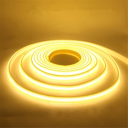 Bande lumineuse LED COB 220 V, 1 m, 2 m, 5 m, 288 LED/m, étanche, flexible, 3 000 K, 4 000 K, 6 000 K, haute qualité, pour décoration intérieure et extérieure