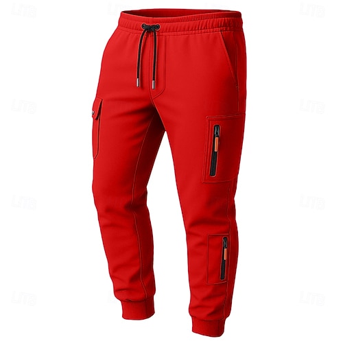  Men's Tactics Sweatpants Joggers Trousers Drawstring Pocket Elastic Waist Plain Comfort Sports Outdoor Daily Fashion Casual Black White Micro-elastic