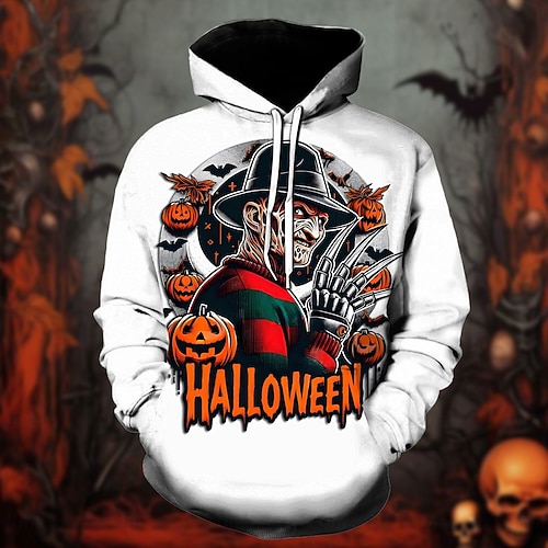 A Nightmare on Elm Street Freddy Krueger Hoodie Pullover Character Graphic  For Men's Women's Unisex Adults' Halloween Carnival 3D Print Performance Pa