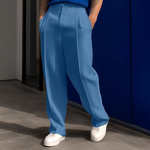  Pánské Tepláky Kalhoty Tepláky s rovnými nohama Šňůrky Kapsy Elastický pas Bez vzoru Pohodlné Outdoorové sporty Denní Módní Na běžné nošení Vojenská zelená Černá Lehce elastické