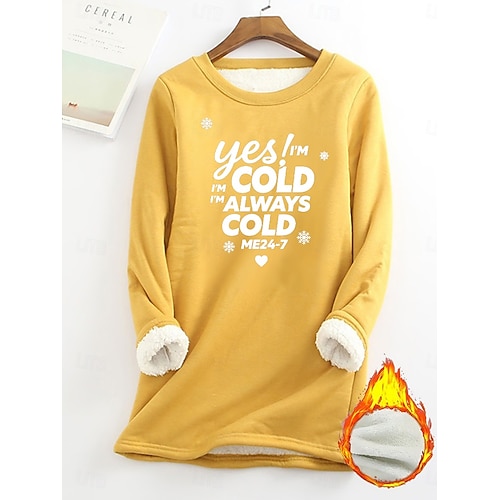  Pull femme sweat graphique lettre chaud décontracté duveteux manches longues col rond long hauts street casual rose clair noir rose foncé bleu printemps automne hiver