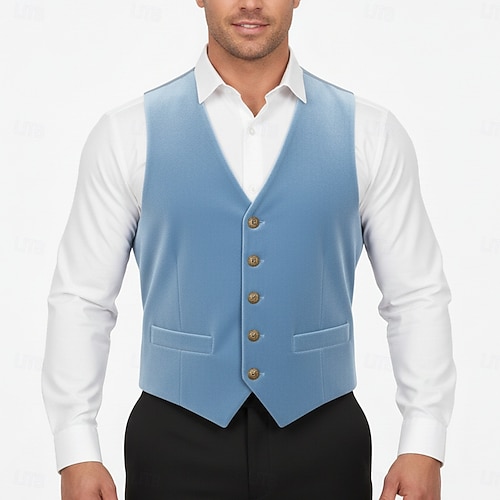  męska kamizelka casualowa z klapami w kolorze czarnym bordowym, formalna, jednokolorowa, dopasowana