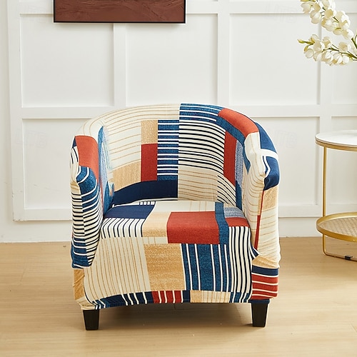 Capa para poltrona de lã polar, capa para poltrona elástica para banheira, capa para sofá individual para animais de estimação, protetor de móveis lavável para sala de estar