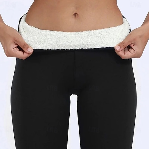 Leggings Invernali In Pelle Di Agnello Foderati In Pelliccia – Vita Alta Modellante, Taglie Forti (S-3XL), Colori Vari