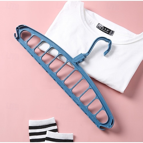  4 Pack Clothes Hanger Organizer,11 Holes Rotate Anti-Skid Folding Hanger with Multifunction Space Saving and Cascading Features for Heavy Clothes, Shirts Pants Dresses Coats