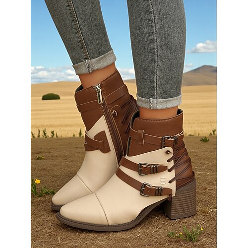 Botines De Mujer Joliss Con Punta Picuda - Mini Tacón De 4 Cm, Cierre De Cremallera, Material Sintético