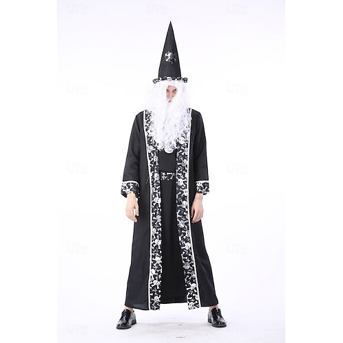  Čaroděj předvečer Všech svatých Úbory Fancy kostým cosplay Dospělé Pánské předvečer Všech svatých Karneval Výkon Párty Jednoduché Halloweenské kostýmy Oblékněte se