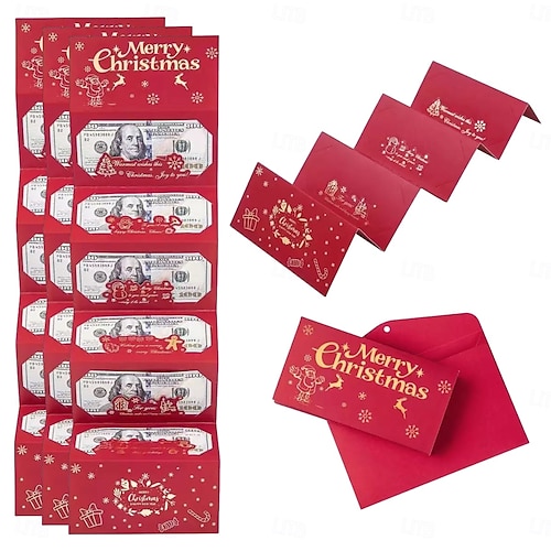  Christmas Money Gift Cards Envelope for Cash Gifts, Christmas Party Gifts Money Holder for Men Women Girl Boy