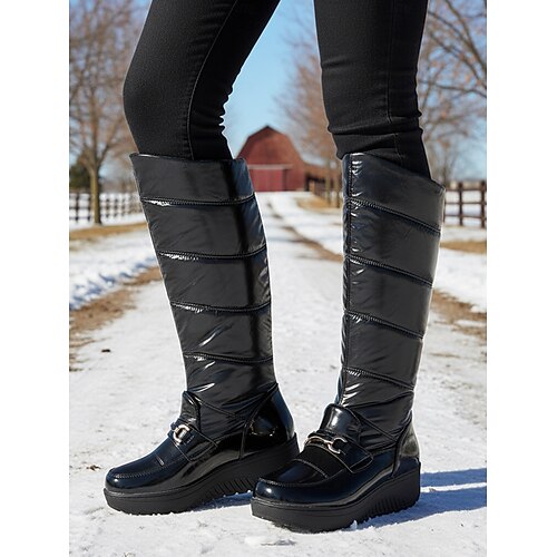 Winterschoenen voor dames, gevoerd, waterdicht, warm, met ritssluiting, suède, elegante sneeuwlaarzen met hak, winterlaarzen, antislip, plat, comfortabel, rond, thermolaarzen, huislaarzen, bruin, 42