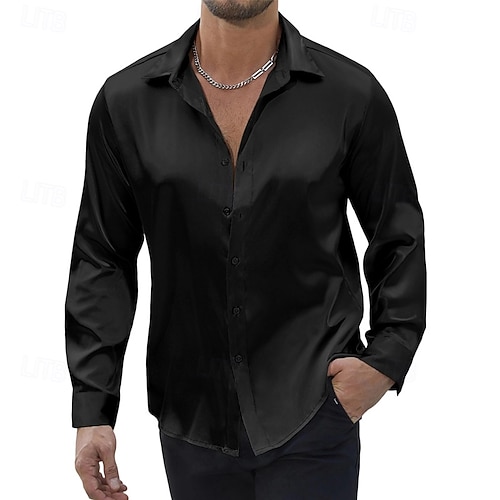 black dress shirt untucked Classic Short-Sleeve Coufran Shirt Black