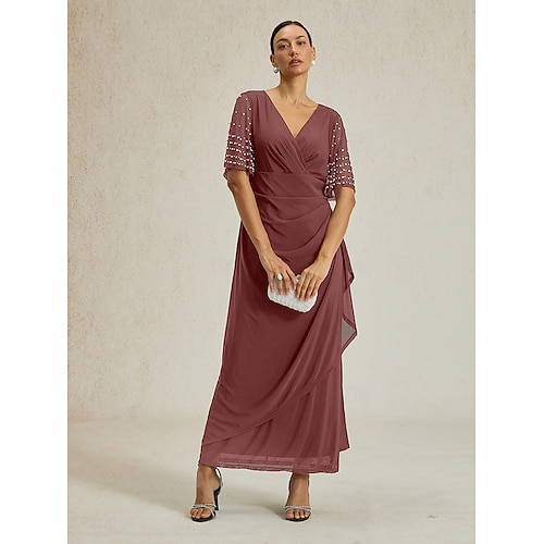Femmes Robe maxi Robe fourreau Élégant Couleur Unie Manche Courte Col en V Gris foncé Été Printemps Automne  Femmes Robe maxi Robe fourreau Élégant Couleur Unie Manche Courte Col en V Gris foncé Été Printemps Automne