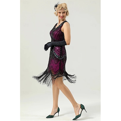  Retro Řvoucí 20s 20. léta 20. století Polední Bubenové šaty Fancy kostým Halloween skupinové kostýmy pro páry Velký Gatsby Flitry Třásně Maškarní kostým Pánské Dámské předvečer Všech svatých Karneval