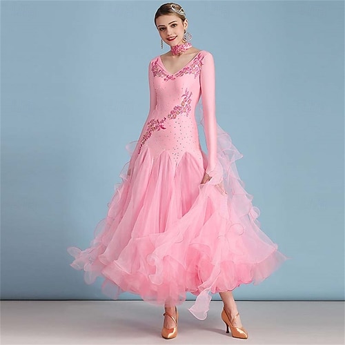 open lace back dress Vivid Valentine Red Ballroom Dress main image 1