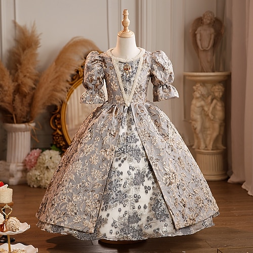 Rococo Victorian Princess Maxi Party Costume Masquerade Prom Dress Bell Sleeve Princess Bow Retro Ball Gown Point Fancy Dress Girls' Royal Christmas Rococo Victorian Princess Maxi Party Costume Masquerade Prom Dress Bell Sleeve Princess Bow Retro Ball Gown Point Fancy Dress Girls' Royal Christmas