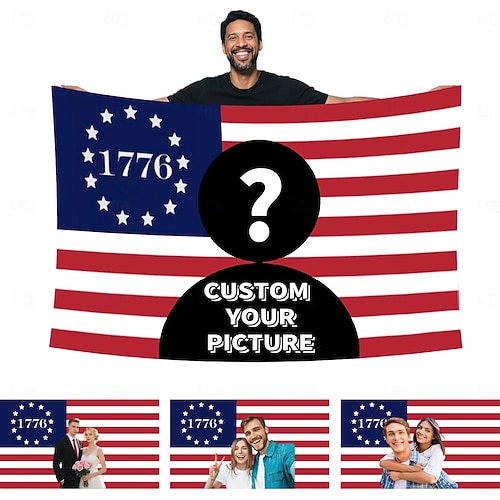  Индивидуальный постер с изображением американского флага к 250-летию с фотографией. Создайте свой собственный дизайн для декора, клубов, концертов, баров, общежитий, гостиных, спален.