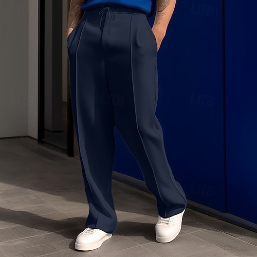  Pánské Tepláky Kalhoty Tepláky s rovnými nohama Šňůrky Kapsy Elastický pas Bez vzoru Pohodlné Outdoorové sporty Denní Módní Na běžné nošení Vojenská zelená Černá Lehce elastické