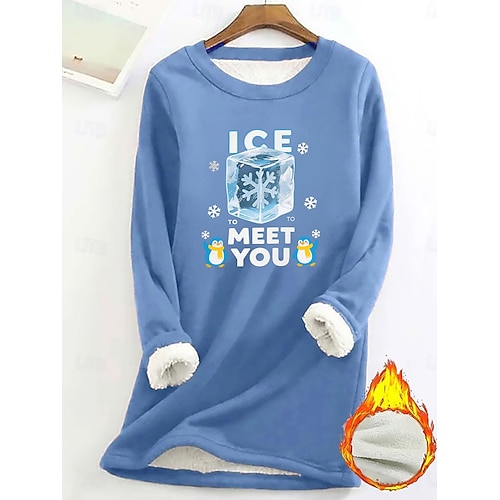  Pull femme sweat graphique lettre chaud décontracté duveteux manches longues col rond long hauts street casual rose clair noir rose foncé bleu printemps automne hiver