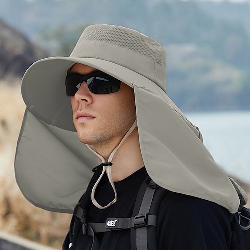 Chapéu de Sol Chapéu de pesca Chapéu de Trilha Chapéu Prova-de-Água Proteção Solar UV Filtro Solar Verão Primavera Aba larga com aba de pescoço Homens Mulheres Pesca Atividade