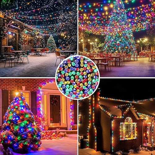 utendørs vanntette solcellelamper LED-strenglys 5m-20leds 7m-50leds 12mm-100leds 22m-200leds juleeventyrlys feriebelysning trelys bryllupsfest juletrehage innendørs utendørs dekorasjon