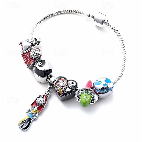  Halloween Advent Calendar Treasures Charm Bracelet Bead Bulk Set Advent Calendar 2025 Jewelry DIY Ornament Making Kit Halloween Horror Favors Night Countdown Decorations Before Christmas Gift