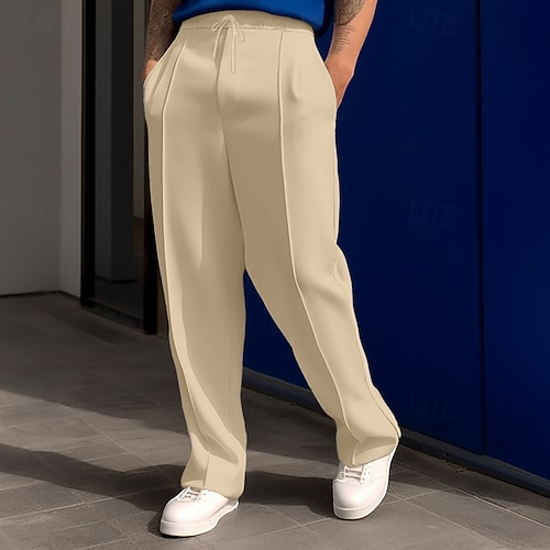  Pánské Tepláky Kalhoty Tepláky s rovnými nohama Šňůrky Kapsy Elastický pas Bez vzoru Pohodlné Outdoorové sporty Denní Módní Na běžné nošení Vojenská zelená Černá Lehce elastické