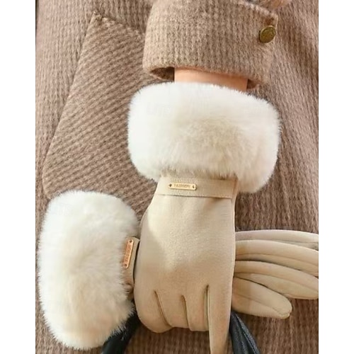  Жен. 1 пара С пальцами / Зимние Уличный стиль / На открытом воздухе Перчатки - Однотонный Полный палец