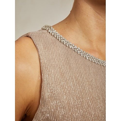 Femmes Robe Midi Robe fourreau Robe Plissée Robe dos nu Élégant Fête Formel Soirée robe demoiselle d honneur Cocktail Coupe régulière Couleur Unie Sans manches Col ras du cou Dorée rose Été Printemps  Femmes Robe Midi Robe fourreau Robe Plissée Robe dos nu Élégant Fête Formel Soirée robe demoiselle d honneur Cocktail Coupe régulière Couleur Unie Sans manches Col ras du cou Dorée rose Été Printemps