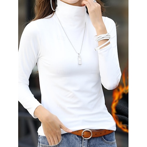  Pentru femei Bluză Culoare solidă Stilat Casual Manșon Lung Guler Pe Gât Topuri obișnuite Zilnic Zdrobit Negru Alb Roșu Vin Maro Trifoi Primăvară Toamnă Iarnă