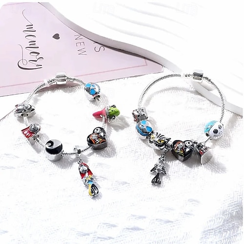 Halloween Advent Calendar Treasures Charm Bracelet Bead Bulk Set Advent Calendar 2025 Jewelry DIY Ornament Making Kit Halloween Horror Favors Night Countdown Decorations Before Christmas Gift