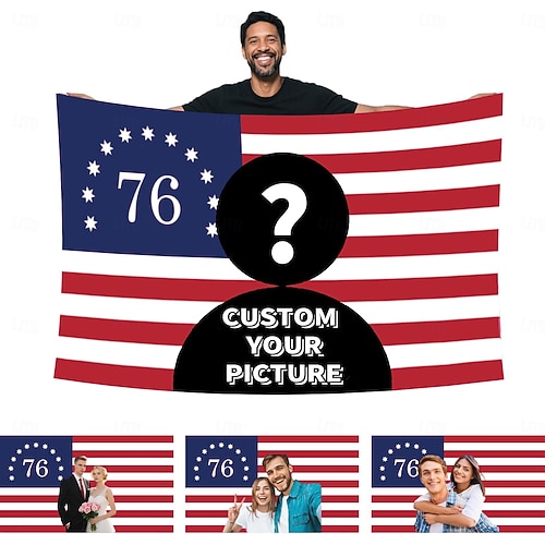  Индивидуальный постер с изображением американского флага к 250-летию с фотографией. Создайте свой собственный дизайн для декора, клубов, концертов, баров, общежитий, гостиных, спален.