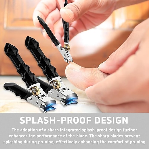  medisinsk kvalitet ortoklips tåneglklippersett - bred kjeve &vinklede klippere for tykke &inngrodde tånegler, med sikkerhetslås &neglefil, for enkle eldre &diabetisk fotpleiesett