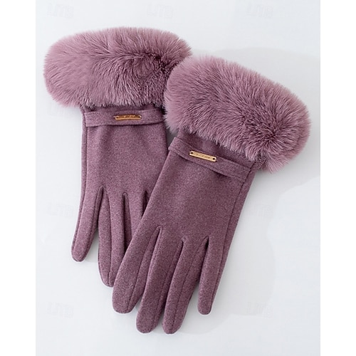  Жен. 1 пара С пальцами / Зимние Уличный стиль / На открытом воздухе Перчатки - Однотонный Полный палец