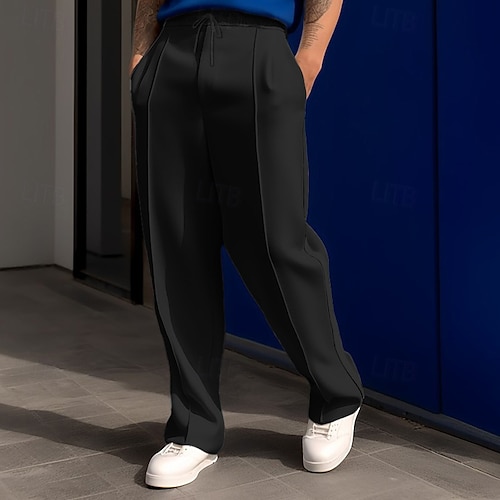  Pánské Tepláky Kalhoty Tepláky s rovnými nohama Šňůrky Kapsy Elastický pas Bez vzoru Pohodlné Outdoorové sporty Denní Módní Na běžné nošení Vojenská zelená Černá Lehce elastické