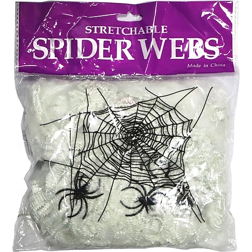  Halloween Spider Web 22.9 X 18 Ft Triangle Web with Gutter Hook Set White Halloween Spider Web with Gutter Hook Set Easy to Decor Outdoor Yard