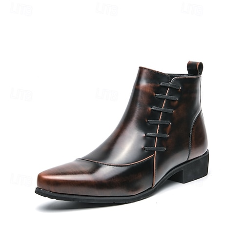 semi formal dress with sneakers Autumn New Men's Boots British Style Pointed Formal Leather Oxford Sho –  Mega Mart Center main image 0