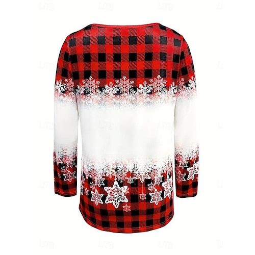  Tricou pentru femei Grafic Vintage Modă Elegant Mâneci lungi Gât rotund Tops obișnuite Print zilnic Weekend Alb Roșu Albastru Primăvară Toamnă Iarnă