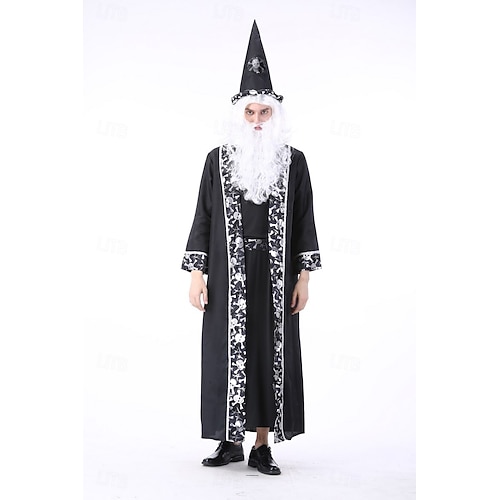  Čaroděj předvečer Všech svatých Úbory Fancy kostým cosplay Dospělé Pánské předvečer Všech svatých Karneval Výkon Párty Jednoduché Halloweenské kostýmy Oblékněte se
