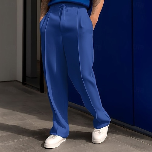  Pánské Tepláky Kalhoty Tepláky s rovnými nohama Šňůrky Kapsy Elastický pas Bez vzoru Pohodlné Outdoorové sporty Denní Módní Na běžné nošení Vojenská zelená Černá Lehce elastické