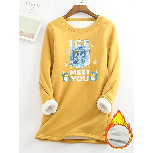  Pull femme sweat graphique lettre chaud décontracté duveteux manches longues col rond long hauts street casual rose clair noir rose foncé bleu printemps automne hiver