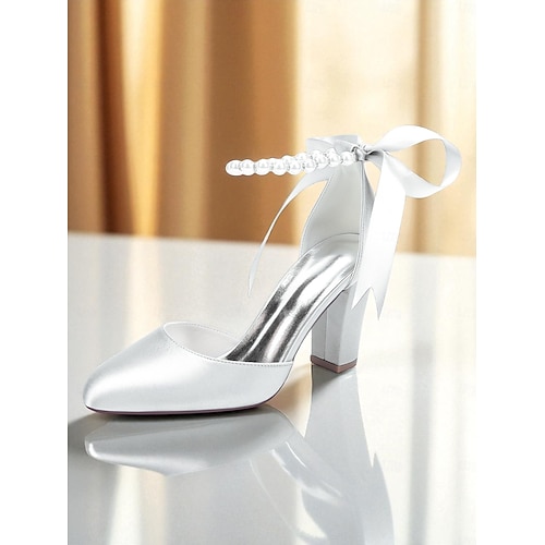 décolleté da donna con tacco a blocco in raso dorato e cinturino