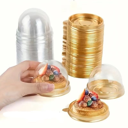 50 scatole trasparenti per dolci, eleganti confezioni per torte, dolci e cioccolatini, perfette per matrimoni, feste, regali di Natale e Halloween.