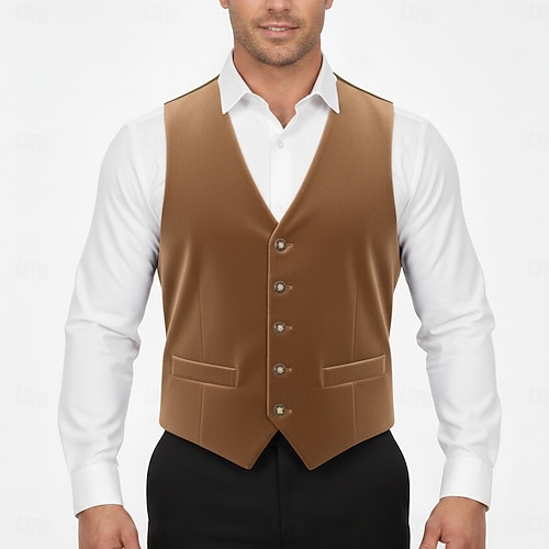  męska kamizelka casualowa z klapami w kolorze czarnym bordowym, formalna, jednokolorowa, dopasowana