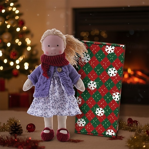 Poupée Waldorf faite à la main, bébé fille avec des vêtements confortables - Poupée en peluche douce de 11,8 pouces avec boîte-cadeau pour les tout-petits, cadeau de Noël idéal pour les filles  Poupée Waldorf faite à la main, bébé fille avec des vêtements confortables - Poupée en peluche douce de 11,8 pouces avec boîte-cadeau pour les tout-petits, cadeau de Noël idéal pour les filles