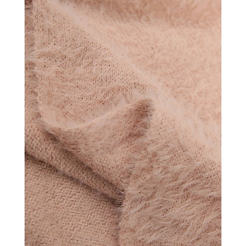  Naisten Neulos Pusero Katutyyli Vapaa-aika Puhdas väri Joustin Tiukka pyöreä kaula-aukko Kudottu Pitkähihainen Tavalliset topit Neuloa ulko- Päivittäin Viikonloppu Punastuvan vaaleanpunainen Syksy