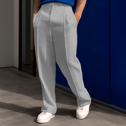  Pánské Tepláky Kalhoty Tepláky s rovnými nohama Šňůrky Kapsy Elastický pas Bez vzoru Pohodlné Outdoorové sporty Denní Módní Na běžné nošení Vojenská zelená Černá Lehce elastické