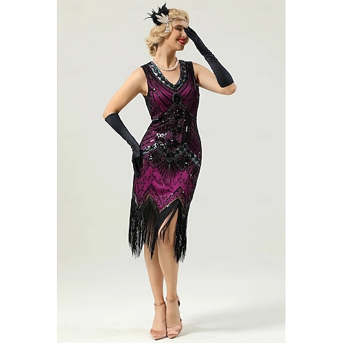  Retro Řvoucí 20s 20. léta 20. století Polední Bubenové šaty Fancy kostým Halloween skupinové kostýmy pro páry Velký Gatsby Flitry Třásně Maškarní kostým Pánské Dámské předvečer Všech svatých Karneval