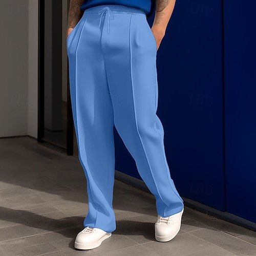  Pánské Tepláky Kalhoty Tepláky s rovnými nohama Šňůrky Kapsy Elastický pas Bez vzoru Pohodlné Outdoorové sporty Denní Módní Na běžné nošení Vojenská zelená Černá Lehce elastické