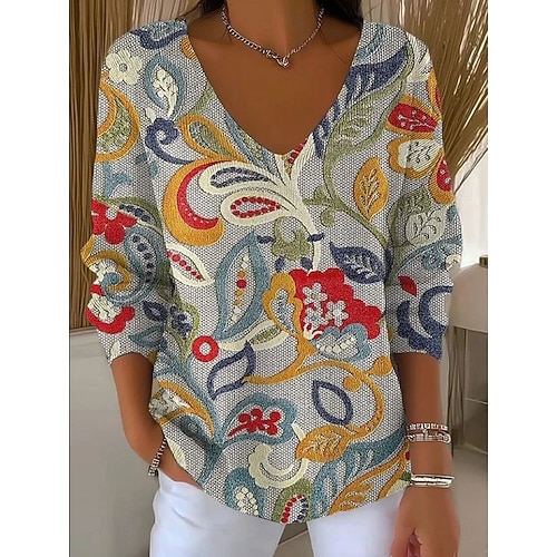  Femmes Pull Élégant Mode Streetwear Graphique Géométrique Plaid Col en V Tricoté manche longue Hauts Réguliers Tricoter Week-end Rose Claire Marron clair Printemps Automne