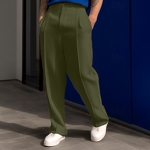  Pánské Tepláky Kalhoty Tepláky s rovnými nohama Šňůrky Kapsy Elastický pas Bez vzoru Pohodlné Outdoorové sporty Denní Módní Na běžné nošení Vojenská zelená Černá Lehce elastické