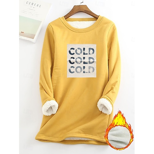  Pull femme sweat graphique lettre chaud décontracté duveteux manches longues col rond long hauts street casual rose clair noir rose foncé bleu printemps automne hiver